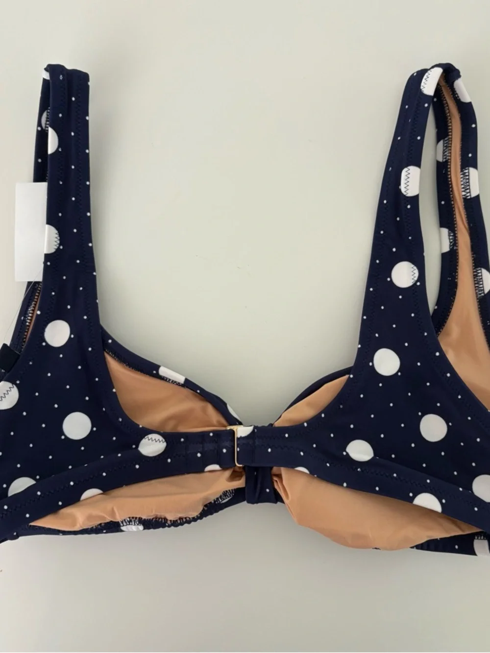 NWT J. Crew Printed Sweetheart Bikini Top Antique Navy White